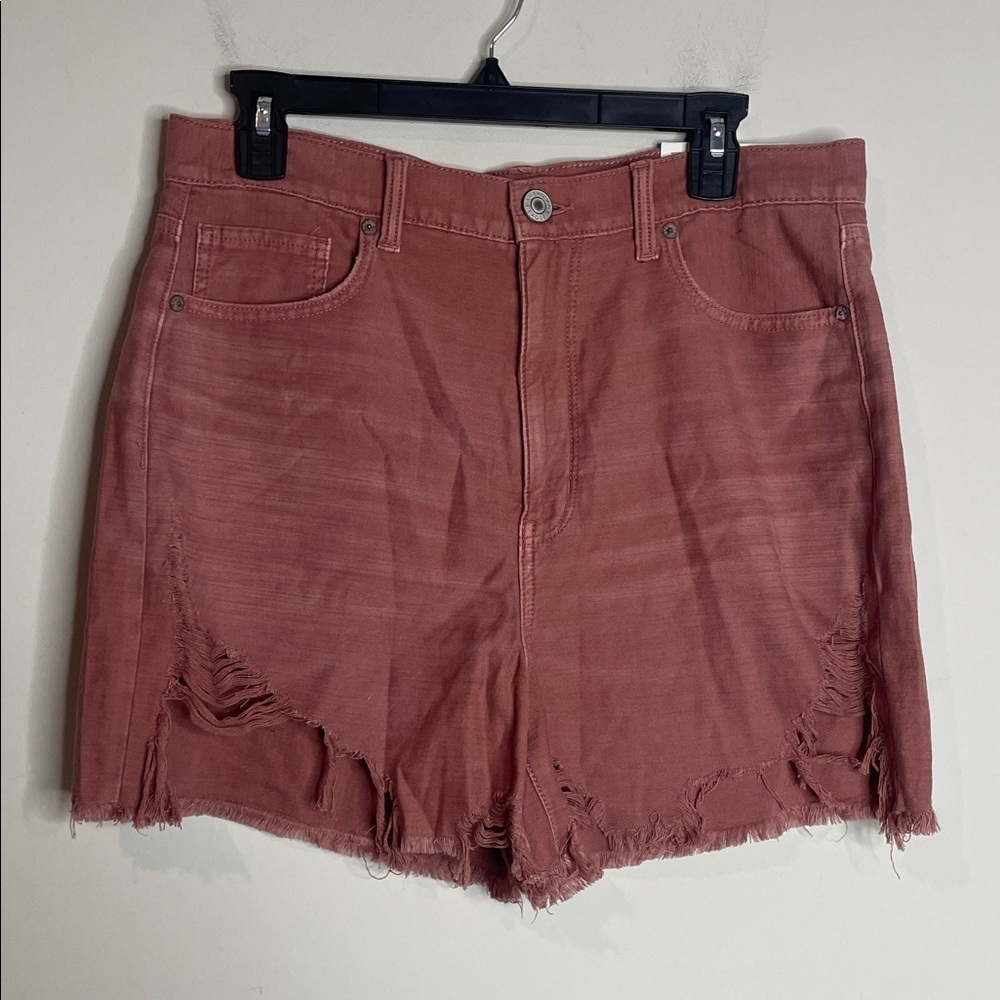 American Eagle | Highest Rise Mom Shorts Distressed Pink Shorts Size 12 NWT